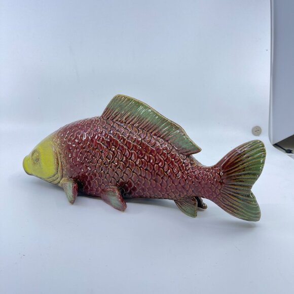 vintage ceramic koi fish intricately detailed figurine 12" long - Picture 8 of 11